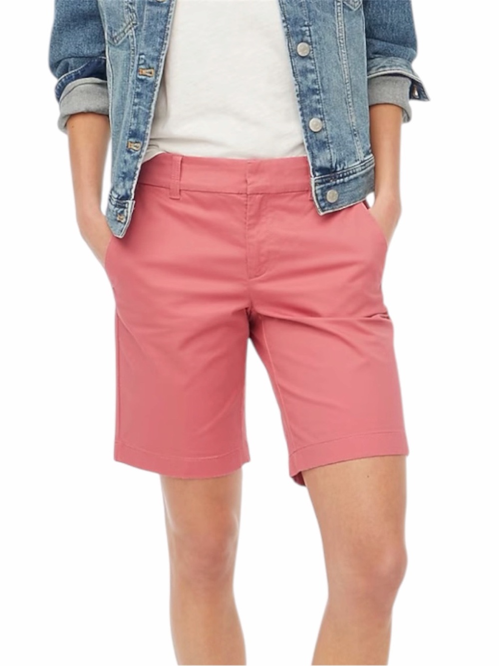 STYLUS, JC PENNEY, WOMENS CORAL, COTTON CHINO, BERMUDA SHORTS. SIZE 8